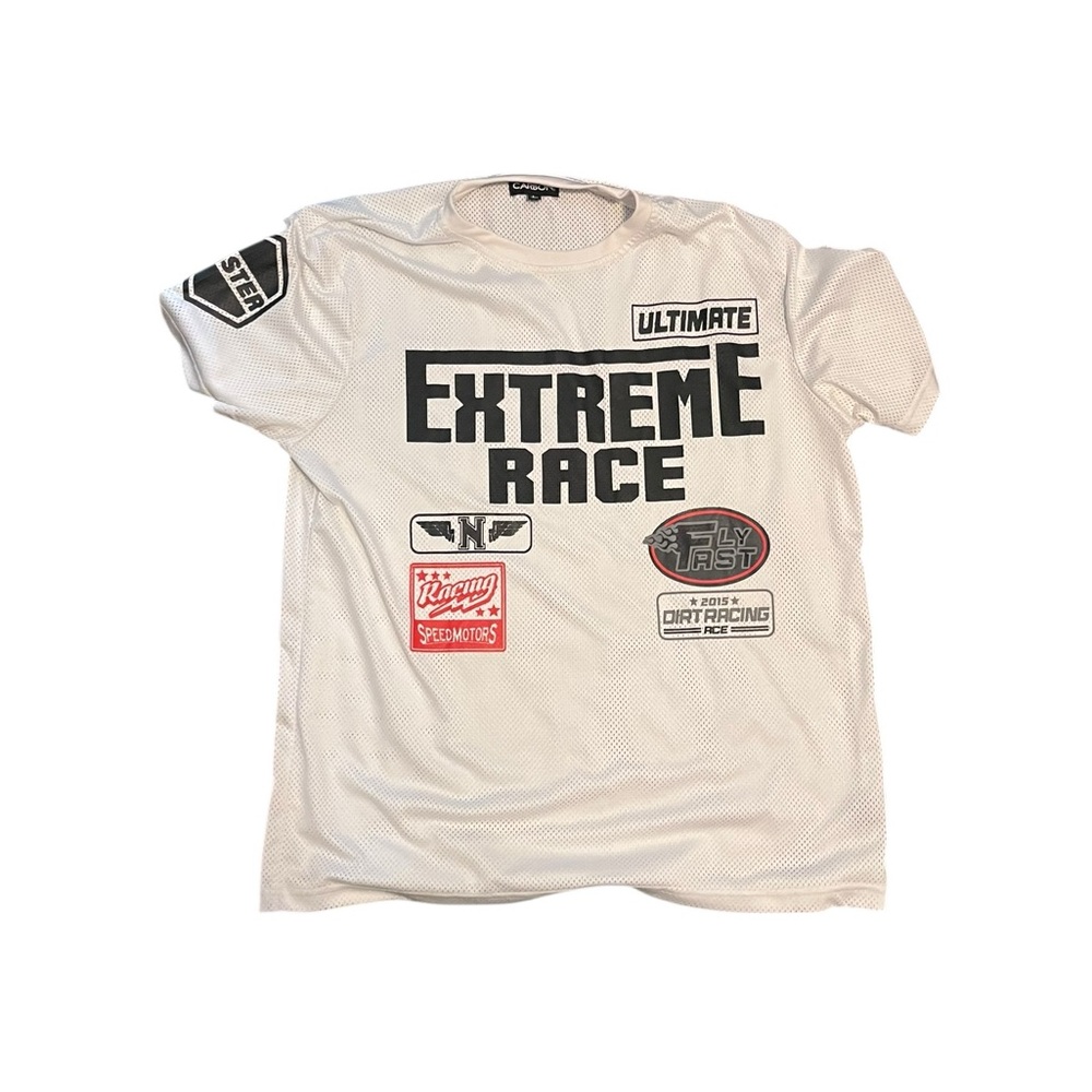 Racing White Graphic Tee